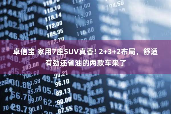 卓信宝 家用7座SUV真香! 2+3+2布局，舒适有劲还省油的两款车来了